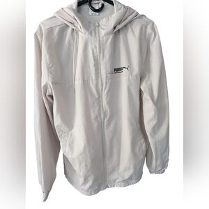 Puma Light Cream Zip-Up Hooded Windbreaker